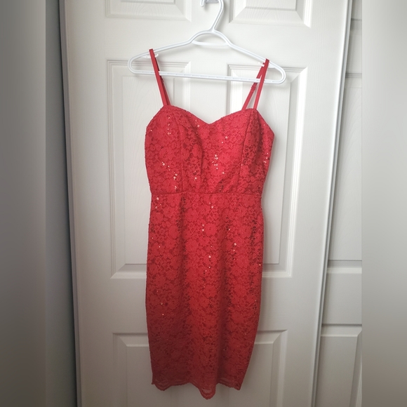 Red Sequin Bodycon Dress - Picture 1 of 5